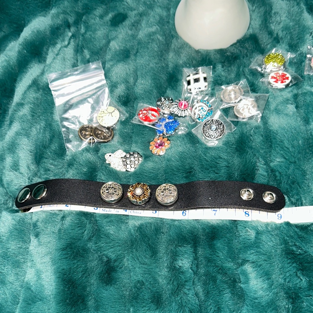 Interchangeable Snap Leather Bracelet with Decora… - image 2